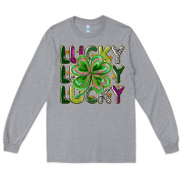 Heather Grey Lucky Long Sleeve Tee - CowhideDigitalArt