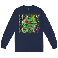 Navy Lucky Long Sleeve Tee - CowhideDigitalArt