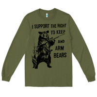 Army Green bear arms 2nd amendment funny hunting Long Sleeve Tee - artisFamous