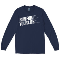 Navy run for your life Long Sleeve Tee - artisFamous