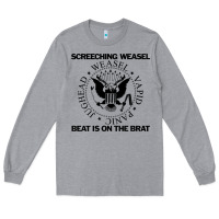 Heather Grey Screeching Weasel Beat Is On The Brat Long Sleeve Tee - artisFamous