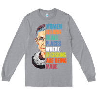 Heather Grey women belong in all places r.u.th bader gins.burg r.b.g t shirt Long Sleeve Tee - artisFamous