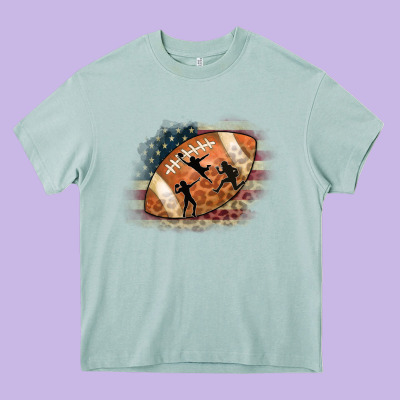 American Football Flag Players Heavy Core Tee Designed By Cowcowdesign