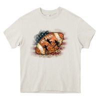 Cream American Football Flag Players Heavy Core Tee - CowCowDesign