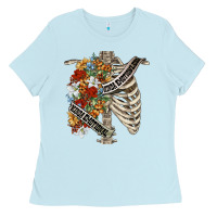 Baby Blue kinda emotionless kinda emotional skeleton chest Ladies Tee - FaDigitalArtStudio
