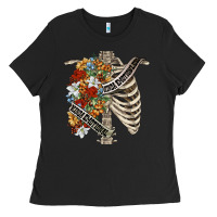 Black kinda emotionless kinda emotional skeleton chest Ladies Tee - FaDigitalArtStudio