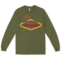 Army Green Welcome to Fabulous Las Vegas Nevada Long Sleeve Tee - artisFamous