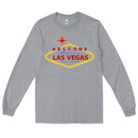 Heather Grey Welcome to Fabulous Las Vegas Nevada Long Sleeve Tee - artisFamous