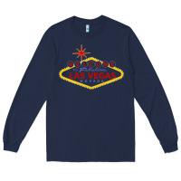 Navy Welcome to Fabulous Las Vegas Nevada Long Sleeve Tee - artisFamous