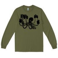 Army Green Octopus Long Sleeve Tee - artisFamous