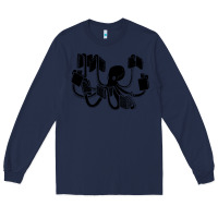Navy Octopus Long Sleeve Tee - artisFamous