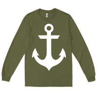 Army Green preppy nautical anchor Long Sleeve Tee - artisFamous
