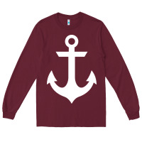 Burgundy preppy nautical anchor Long Sleeve Tee - artisFamous