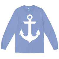Colony Blue preppy nautical anchor Long Sleeve Tee - artisFamous
