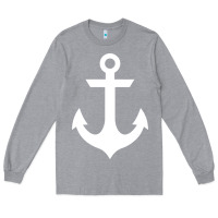 Heather Grey preppy nautical anchor Long Sleeve Tee - artisFamous