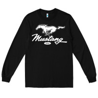 Black mustang pony script Long Sleeve Tee - artisFamous