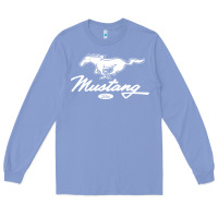 Colony Blue mustang pony script Long Sleeve Tee - artisFamous