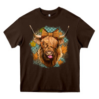Chocolate Brown fall highland cow Heavy Core Tee - Jasminsmagicworld
