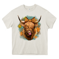 Cream fall highland cow Heavy Core Tee - Jasminsmagicworld