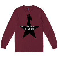 Burgundy here comes the general rise up Long Sleeve Tee - artisFamous