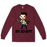 Burgundy hey, ass butt Long Sleeve Tee - artisFamous