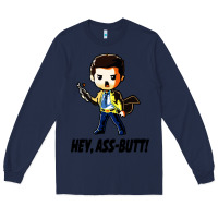 Navy hey, ass butt Long Sleeve Tee - artisFamous