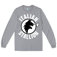 Heather Grey italian stallion Long Sleeve Tee - artisFamous
