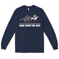 Navy horse racing Long Sleeve Tee - artisFamous