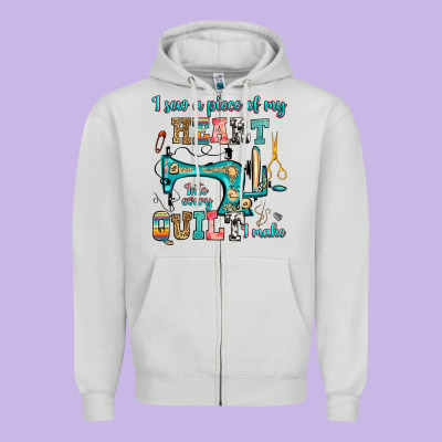 I Sew A Piece Of My Heart Into Every Quilt I Make Zipper Hoodie Designed By Ranaportraitstore