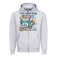 Heather Grey i sew a piece of my heart into every quilt i make Zipper Hoodie - RanaPortraitStore