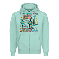 Seafoam i sew a piece of my heart into every quilt i make Zipper Hoodie - RanaPortraitStore