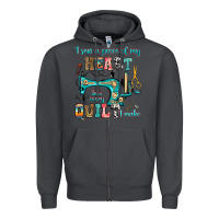 Smoke i sew a piece of my heart into every quilt i make Zipper Hoodie - RanaPortraitStore