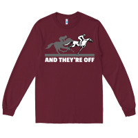 Burgundy horse racing Long Sleeve Tee - artisFamous