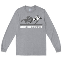 Heather Grey horse racing Long Sleeve Tee - artisFamous