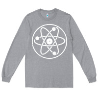 Heather Grey Atomic Atom Symbol Long Sleeve Tee - artisFamous