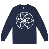 Navy Atomic Atom Symbol Long Sleeve Tee - artisFamous