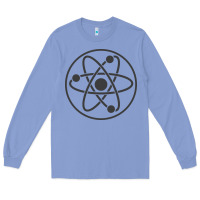 Colony Blue Atomic Atom Symbol Long Sleeve Tee - artisFamous