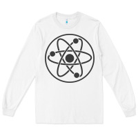 White Atomic Atom Symbol Long Sleeve Tee - artisFamous