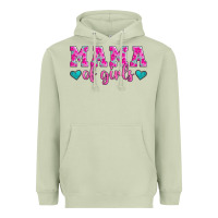 Matcha mama of girls floral pattern turquoise heart Heavyweight Hoodie - Jasminsmagicworld