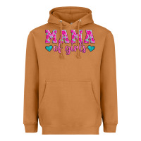 Meerkat mama of girls floral pattern turquoise heart Heavyweight Hoodie - Jasminsmagicworld