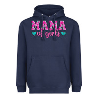 Navy mama of girls floral pattern turquoise heart Heavyweight Hoodie - Jasminsmagicworld