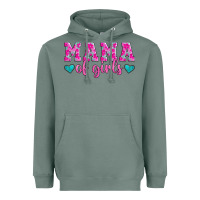 Sage mama of girls floral pattern turquoise heart Heavyweight Hoodie - Jasminsmagicworld