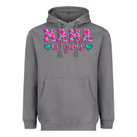 Storm mama of girls floral pattern turquoise heart Heavyweight Hoodie - Jasminsmagicworld