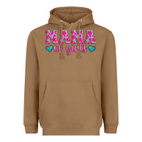 Toasted Coconut mama of girls floral pattern turquoise heart Heavyweight Hoodie - Jasminsmagicworld