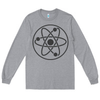 Heather Grey Atomic Atom Symbol Long Sleeve Tee - artisFamous