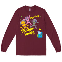 Burgundy Shonen Knife Free Time Long Sleeve Tee - artisFamous