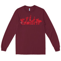 Burgundy crossfit gym Long Sleeve Tee - artisFamous