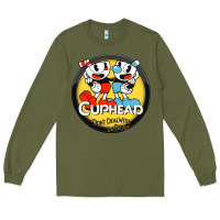Army Green Cuphead Long Sleeve Tee - artisFamous