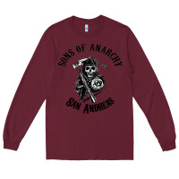 Burgundy sons of anarchy san andreas Long Sleeve Tee - artisFamous