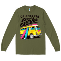 Army Green california super surf Long Sleeve Tee - artisFamous